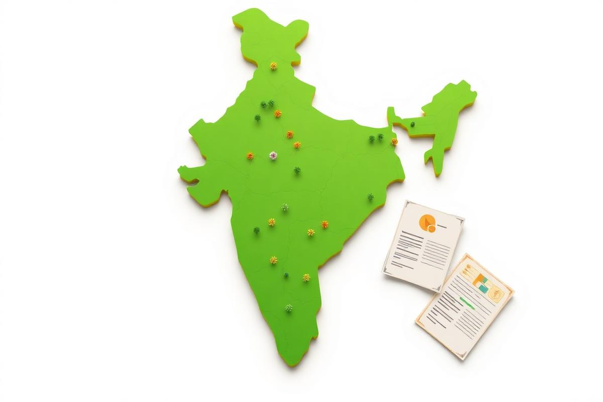 भारत का मानचित्र और राज्यवार भूमि अभिलेख दस्तावेज